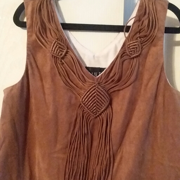 Ally B. Girls Layered Faux Suede Top - Picture 3 of 7